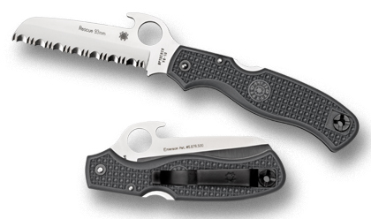The Rescue  93mm Emerson Opener Knife shown opened and closed.
