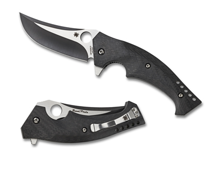 The Brend Pirela Mamba  Carbon Fiber   Titanium Knife shown opened and closed.