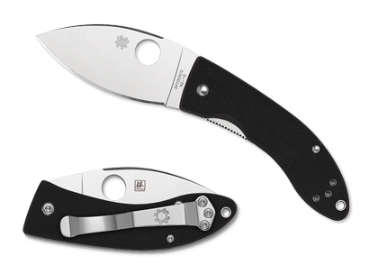 The Lil  Lum G-10 Black Knife shown opened and closed.