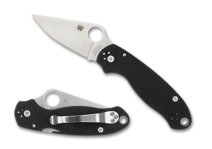 The Para  3 G-10 Black Knife shown opened and closed.