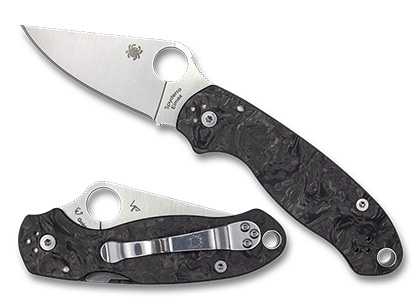 The Para® 3 Marbled Carbon Fiber Elmax Exclusive shown open and closed