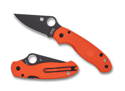 The Para® 3 Lightweight Orange FRN CTS XHP Black Blade Exclusive shown open and closed
