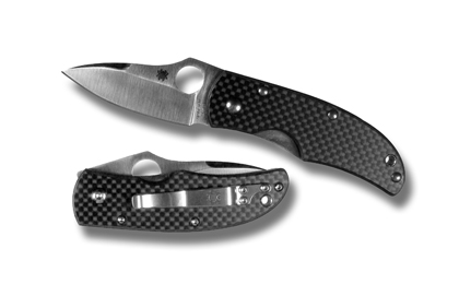 The Michael Walker Carbon Fiber Sprint Run  Knife shown opened and closed.