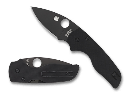 The Lil' Native® G-10 Black / Black Blade shown open and closed