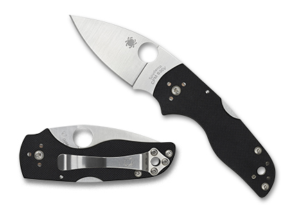 The Lil  Native  G-10 Black Mid Back Lock Knife shown opened and closed.