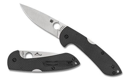 The Siren  Carbon Fiber CPM S90V  Sprint Run  Knife shown opened and closed.