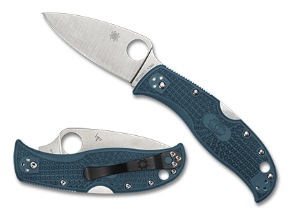 The LeafJumper  Blue Lightweight K390 Knife shown opened and closed.