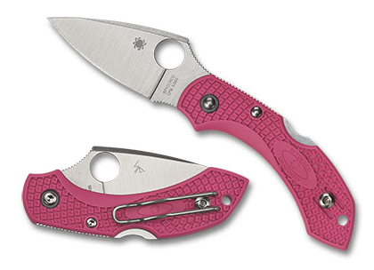 The Dragonfly  2 FRN Pink CPM S30V Knife shown opened and closed.