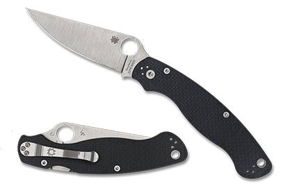 The Military  2 Carbon Fiber CPM S90V  Sprint Run  Knife shown opened and closed.