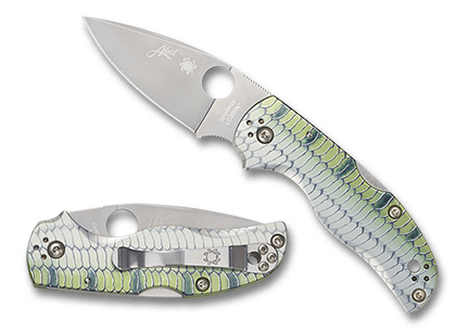 The Abel Reels Native  5 Bonefish Exclusive Knife shown opened and closed.