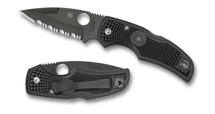 The Native  FRN Black Blade Knife shown opened and closed.