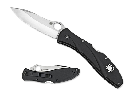 The Centofante  3 FRN Black Knife shown opened and closed.
