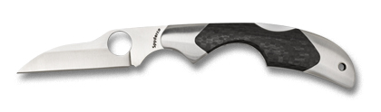 The Kiwi  Carbon Fiber Knife shown opened and closed.