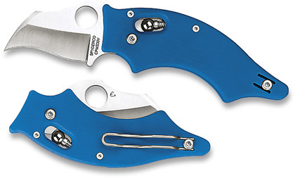 The Dodo  Blue G-10 Knife shown opened and closed.
