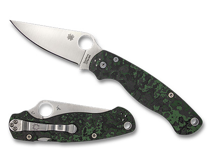 The Para Military® 2 Jungle Wear Carbon Fiber CPM M4 Exclusive shown open and closed