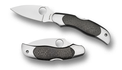 The Kopa  Carbon Fiber Knife shown opened and closed.