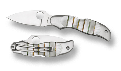 The Kopa  Pearl   Abalone Knife shown opened and closed.