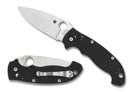 The Manix  2 XL Black G-10 Knife shown opened and closed.