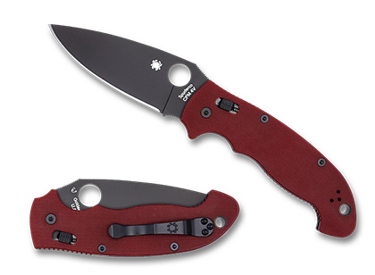 The Manix® 2 XL Red G-10 CPM 4V Black Blade Exclusive shown open and closed