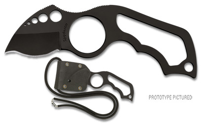 The S P O T   Black Blade Knife shown opened and closed.