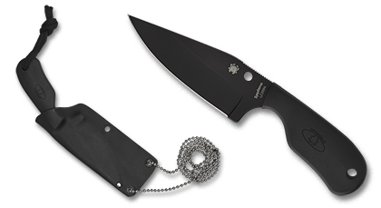 The Subway Bowie  Black Blade Knife shown opened and closed.