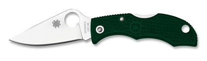 The Ladybug  3 FRN British Racing Green ZDP-189 Knife shown opened and closed.