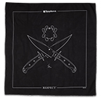 The Respect™ Bandana shown open and closed.