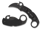 The Karahawk™ Black Blade shown open and closed.