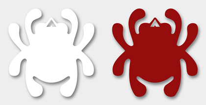 The Bug Decal Bug - Pair shown open and closed.